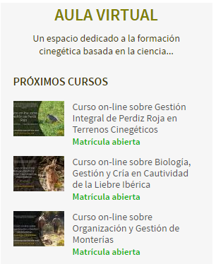 CURSOS AULA VIRTUAL DE CIENCIA Y CAZA