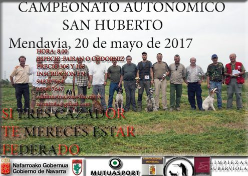 20 de mayo Campeonato interautonómico de Caza San Huberto en Navarra