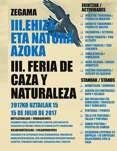 Gipuzkoa: 15 de julio – III Feria Zegama caza, pesca y naturaleza