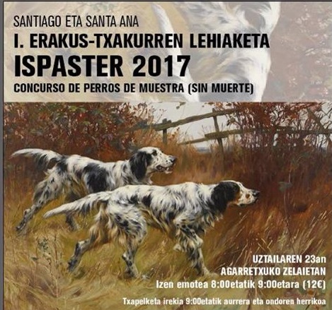 Bizkaia: 23 de julio concurso de perros de muestra en Ispaster