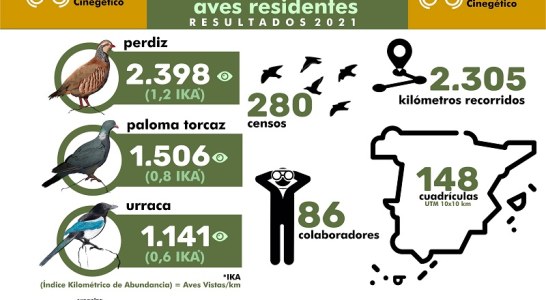 El Observatorio Cinegético cierra el periodo de censos de aves residentes con más de 2.300 kilómetros recorridos