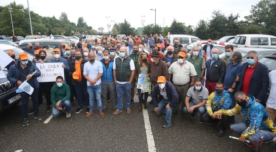 Manifestación de cazadores en Asturias: «La situación en el ámbito de la caza es insostenible»