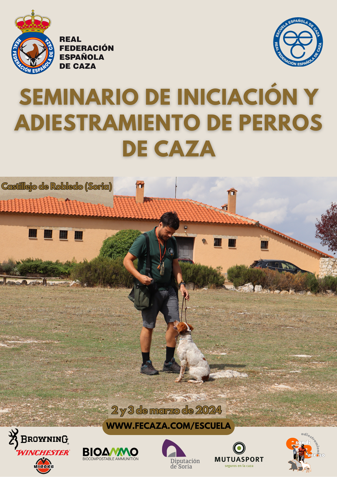 La Escuela de Caza organiza un seminario de Iniciación al Adiestramiento del Perro de Caza