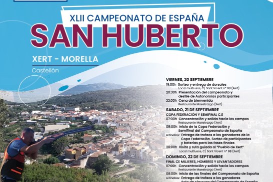 Castellón coronará a los campeones del XLII Campeonato de España de San Huberto